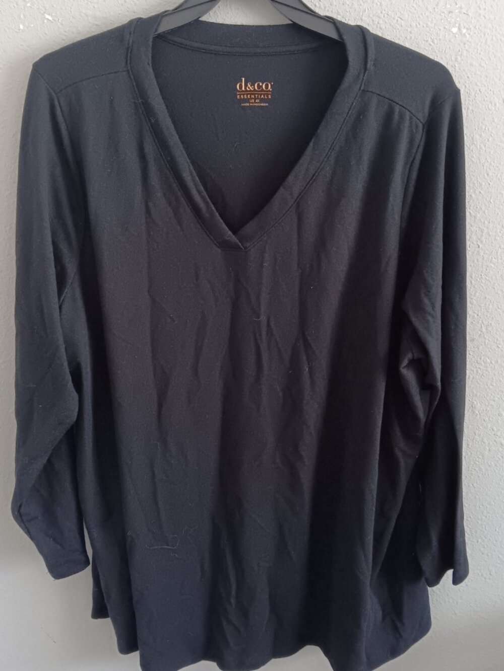 Denim & Co. Essentials Heavenly Jersey Swing Top, Blk Sz a6737 - Picture 2 of 5
